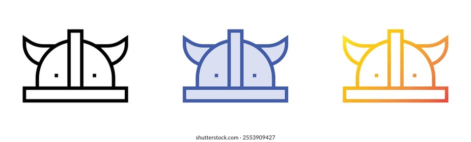 viking icon. Linear, Blue Fill and Gradient Style Design Isolated On White Background