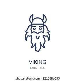 Viking icon. Viking linear symbol design from Fairy tale collection. Simple outline element vector illustration on white background.