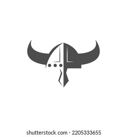 Viking icon logo design illustration