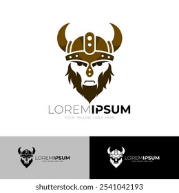 ícone viking com um visual moderno, logotipo da tropa de guerra