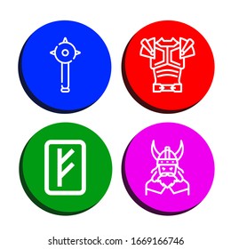 viking icon set. Collection of Mace, Armor, Rune, Viking icons