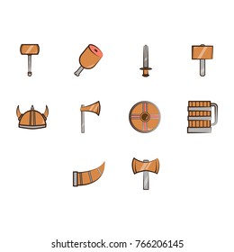 viking icon set flat color