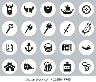 Bildsymbole Schwarz-Weiß-Flachdesign-Circle Set Big