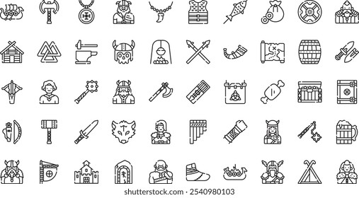 Viking icons High-Quality Vector Icons Collection with Editable Stroke. Ideal for Professional and Creative Projects.