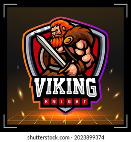 Viking knight mascot. esport logo design