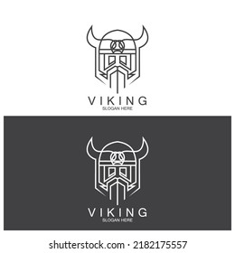 viking line art style icon vector illustration template design