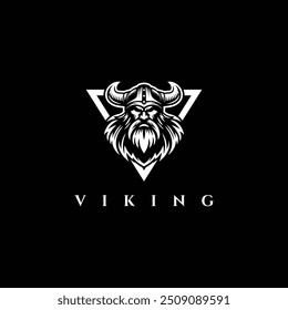 viking logo with angry face in ink drawing style