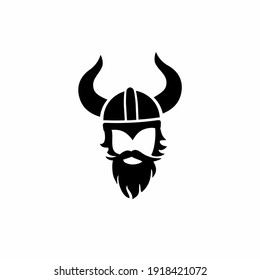 Viking logo Design Elements For Heraldic Logo. 
Warrior Head In a Viking Helmet.