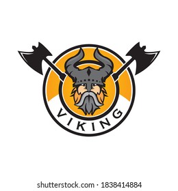 Viking logo design with emblem style template