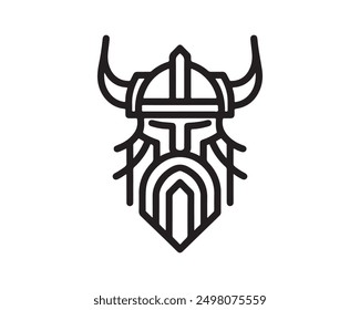 Viking Logo Design Icon Symbol Vector 