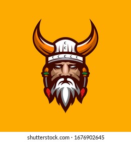 viking logo design premium illustration