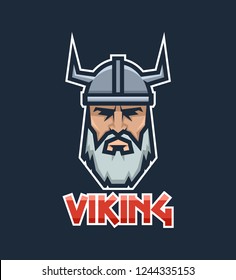 Viking logo design. Sport team mascot logotype illustration