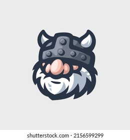 Viking logo design. Sport team mascot logotype illustration. Eps10 vector. Esports mascot logo design.