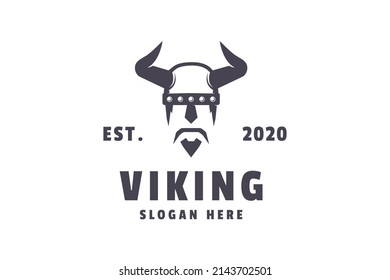 Viking logo design template. Human face sign. business company symbol.