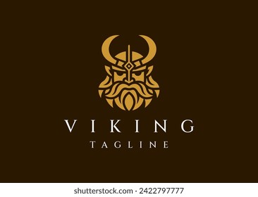 Viking logo design vector icon illustration
