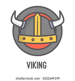 viking logo with helmet illustration