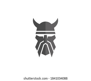 Viking logo helmet vector warrior icon 