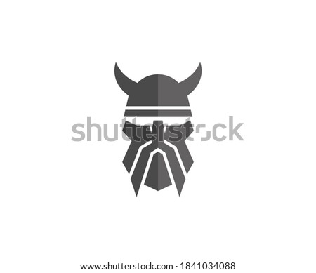 Viking logo helmet vector warrior icon 