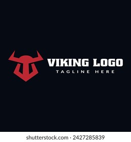 Ilustración vectorial de icono de logotipo vikingo