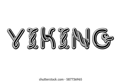 Viking logo lettering Celtic font. norse medieval ornament ABC. Traditional ancient manuscripts alphabet