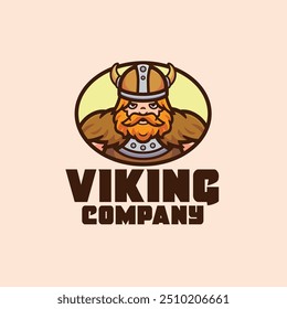 Viking logo mascot cartoon character vector illustration