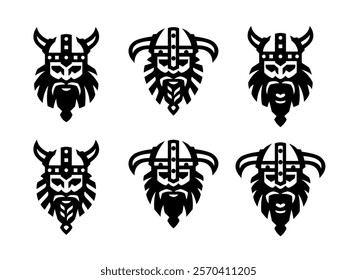 Viking logo set. Vector illustration.