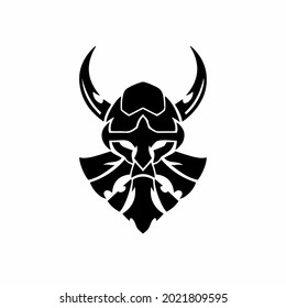 Viking Logo. Tattoo Design. Stencil Vector Illustration