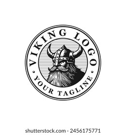 Ilustración dibujada a mano del logotipo de Viking Antiguas