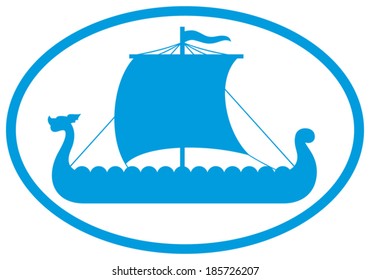 Viking Long Ship Silhouette Icon