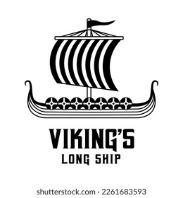 Viking longship vector. Longship is a typical boat of the Vikings from the Nordic or Scandinavian regions.