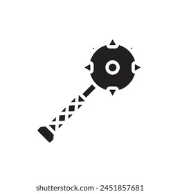 Viking Mace Filled Icon Vector Illustration