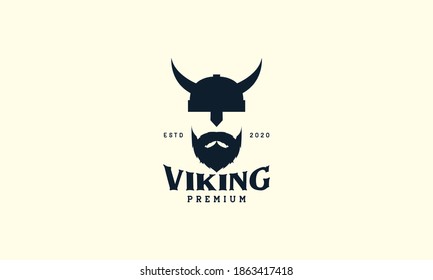 viking man with beard logo vector icon design illustration