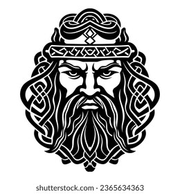 Viking man in celtic knot style 