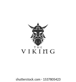 Viking Man Shaggy Logo Design Template Vector Illustration