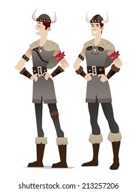 Viking man standing vector isolated
