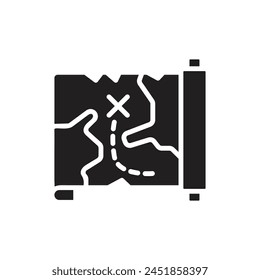 Viking Map Filled Icon Vector Illustration