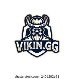 viking mascot emblem shield logo design