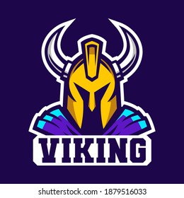 Viking mascot logo design vector illustration.