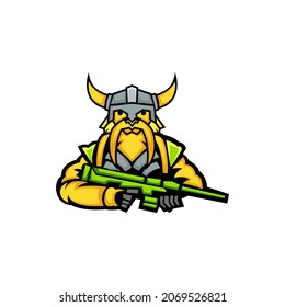 Viking Mascot Logo Design Vector