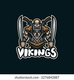 Viking mascot logo design vector with modern illustration concept style for badge; emblem and t shirt printing. Viking illustration for sport team.