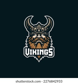 Viking mascot logo design vector with modern illustration concept style for badge; emblem and t shirt printing. Viking illustration for sport team.