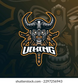 viking mascot logo design vector with modern illustration concept style for badge, emblem and t shirt printing. viking head illustration for sport and esport team.