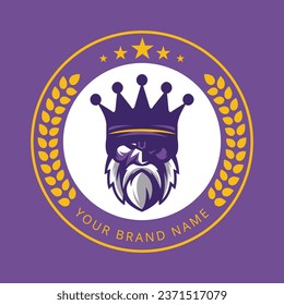 Wiking Mascot Logo-Design-Vektorgrafik mit modernem Illustrationskonzept für Abzeichen; Emblem und T-Shirt-Druck. Viking Illustration für das Sportteam.