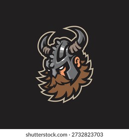 Viking mascot logo design vector. Viking head illustration for sport and esport team.
