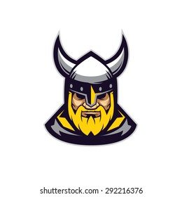 Viking mascot logo design.  Vector illustration