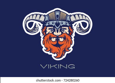 Viking mascot logo design. Vector illustration