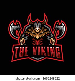 viking mascot logo. viking esport logo gaming.