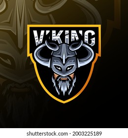 Viking mascot logo esport templates design