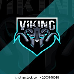 Viking mascot logo template design