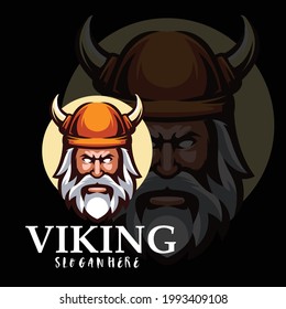 Viking mascot logo template vector design